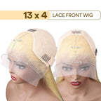 Blonde 613 Hd Lace Frontal Wig 13X6 Brazilian Straight Human Hair Wig 40 Inch Transparent Lace Frontal Wig For Women 250 Density