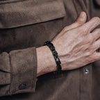 Vnox 8mm Vintage Byzantine Bracelets for Men, Oxidized Bold Square Links Chain Wristband, Viking Punk Father's Day Gift to Dad
