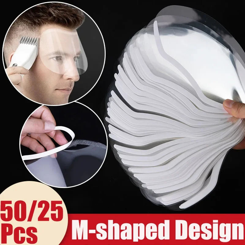 25/50 Pcs Eye Protection Hairdressing Mask Hairspray Isolate Haircut Tool Face Protecting Forehead Mask Face Shield Disposable