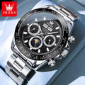 OLEVS 6654 Luxury Brand Original Automatic Man Watch Stainless Steel Waterproof Moon Phase Dual Calendar Mechanical Wristwatches