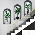 18 Styles Simulated Archway Niche Potted Plant Painting Wall Stickers Bedroom Living Room Hall Peel & Stick Art Mural Decals