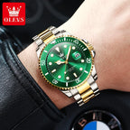 OLEVS 5885 Stainless Steel Calendar Luminous Mens Wristwatch Luxury Stainless Steel Waterproof Quartz Watch for Men Sport Reloj
