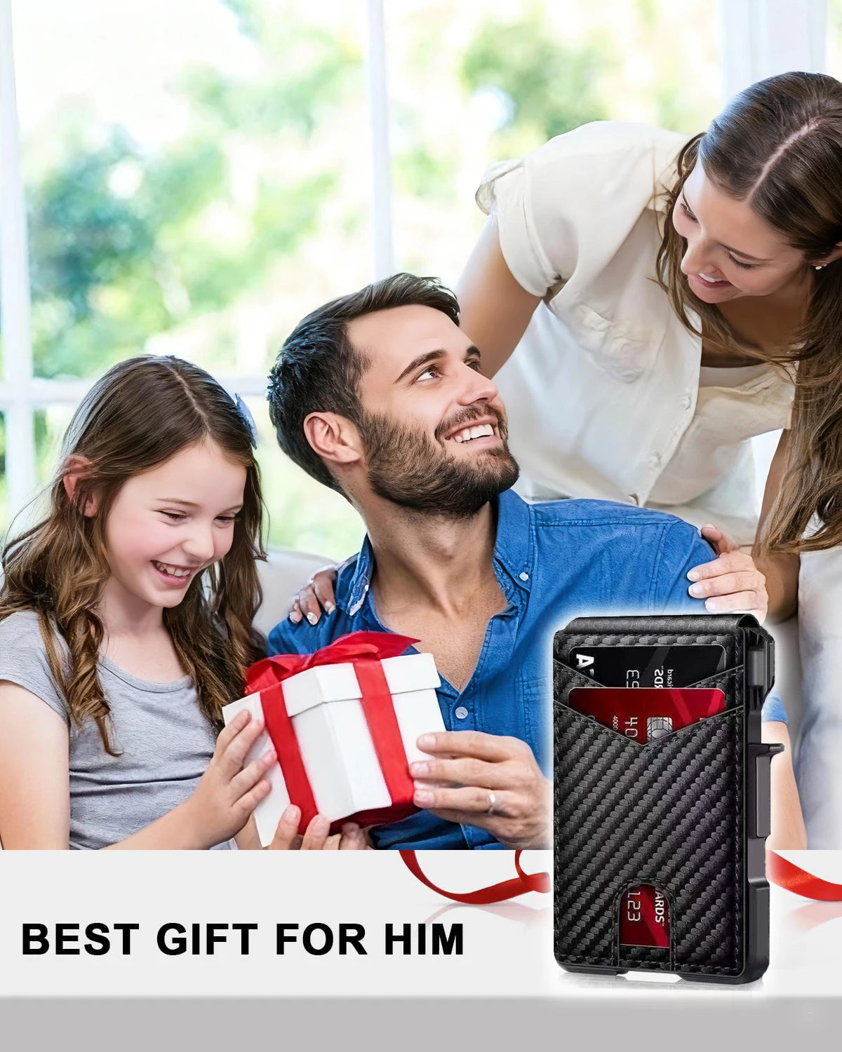 Hot Sale Men's Minimalist Card Holder Carbon Fiber for Pop RFID Wallet Anti-theft & Anti-rfid Leather Metal Aluminum Cash Folder