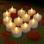 12/24Pack Battery Tea Lights LED Realistic Flameless Flickering Warm Yellow Candle Holiday Gift for Party Wedding Home Decor
