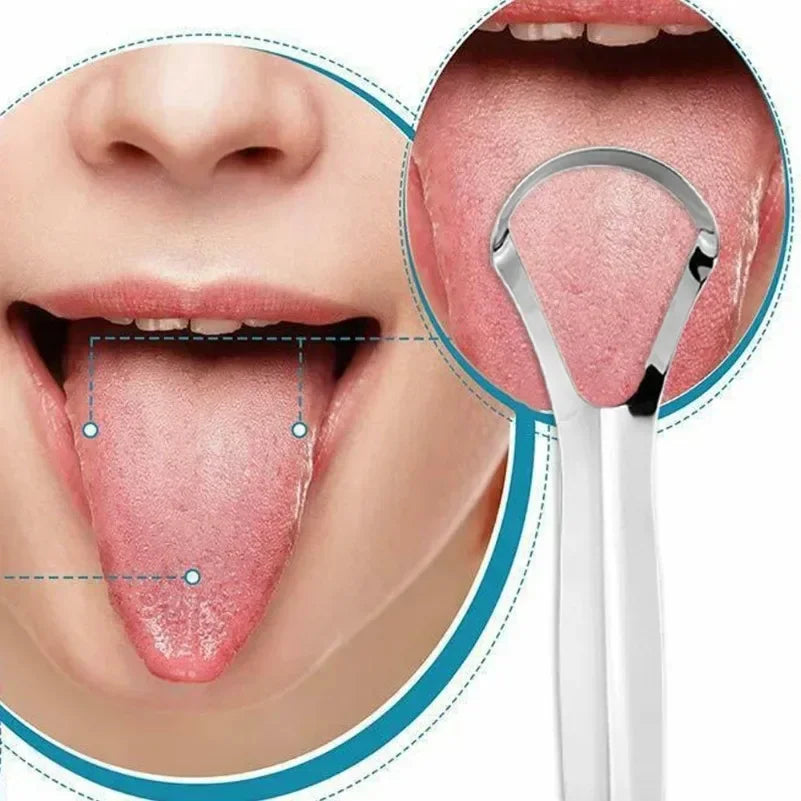 Halitosis Tongue Coating Tongue Cleaner Scraper Stainless Steel Remover Tongue Coated Brush Scraping Tongue Oral Hygiene Tools