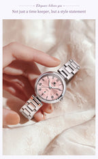 OLEVS Elegant Fashion Women's Watches Luxury Brand Quartz Watch for Ladies Waterproof Stainless Steel Luminous Date Wristwatch