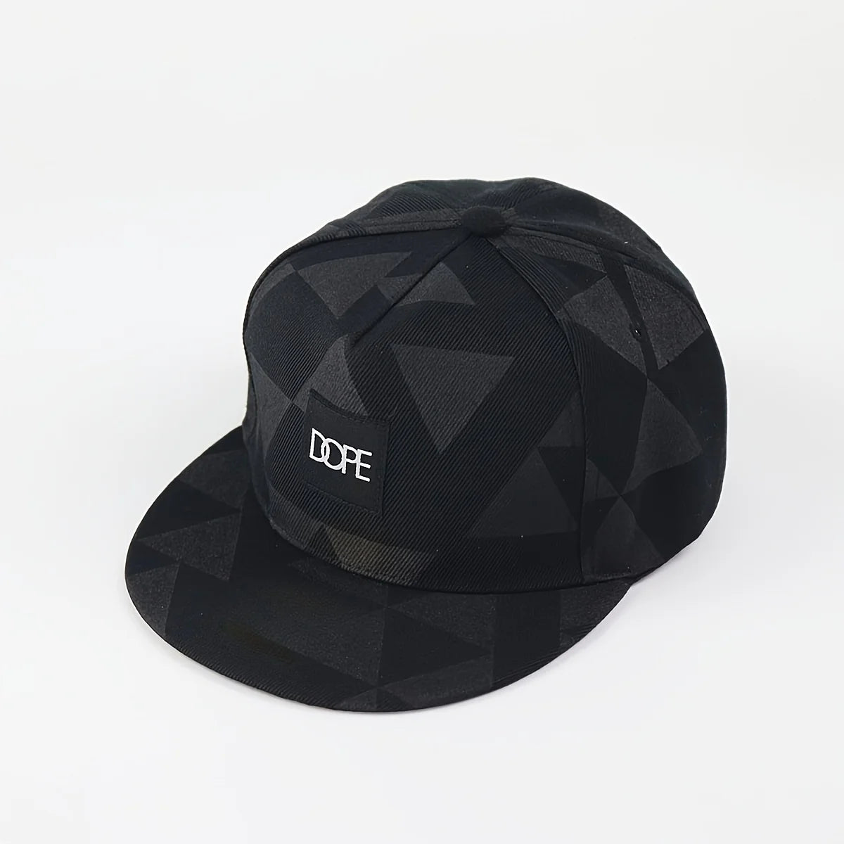 1PC DOPE Fabric triangle block print street dance hip-hop hat trend flat edge baseball hat men's and women's