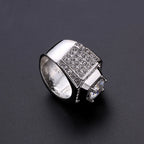 Milangirl New Hip Hop Rock Rings Men Luxury  Rhinestones Zircon  Women Wedding Party