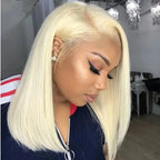613 Honey Blonde Color Short Bob Straight 13X4 Full HD Lace Frontal Wig For Women Preplucked Bleach Knots Cosplay Daily Party