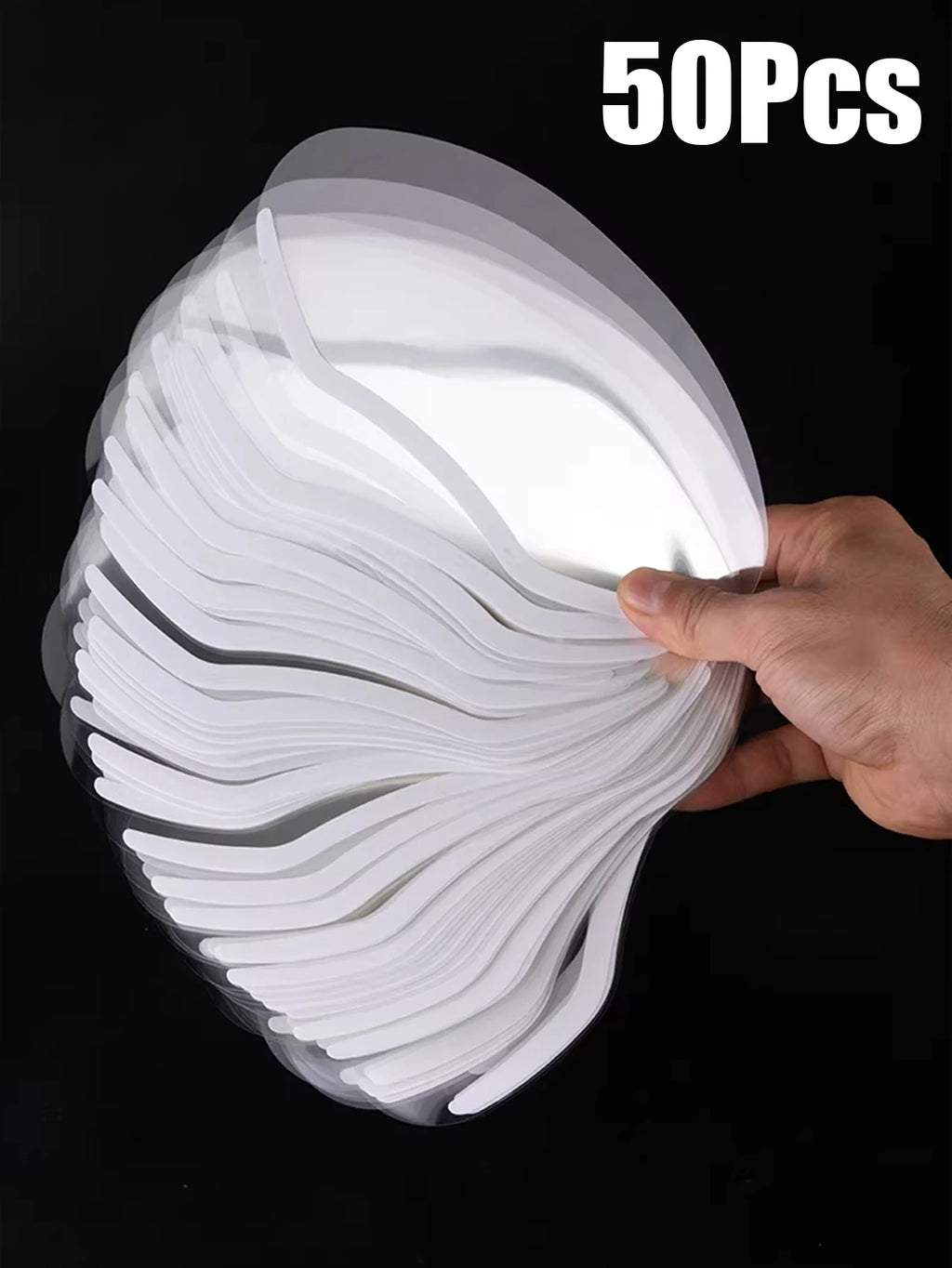 50 Disposable Hair Salon Protective Face Shields, Transparent Eye Protection Suitable for Bangs Trimming and Hair Spray Application, Waterproof Face Shields Suitable for Micro-Needle Embroidery and Makeup, Professional Hairdr