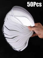 50 Disposable Hair Salon Protective Face Shields, Transparent Eye Protection Suitable for Bangs Trimming and Hair Spray Application, Waterproof Face Shields Suitable for Micro-Needle Embroidery and Makeup, Professional Hairdr