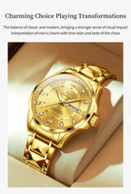 OLEVS 2906 Fashion Date Quartz Couple Watches Diamond Top Brand Luxury Watch For Men Women Waterproof Stainless Steel Wristwatch