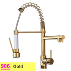 Pull Down Spring Kitchen Faucet, Hot Cold Stainless Steel Kitchen Sink Mixer Tap, Single Handle Hot Cold Spring Kitchen Faucets