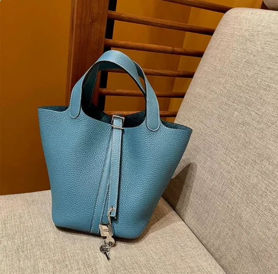 Brand Bucket Bag 18 22CM Women's Bags Trend 2026 Handbag Genuine Leather Luxury Designer Hand Bag Ladies New In Tote Bag