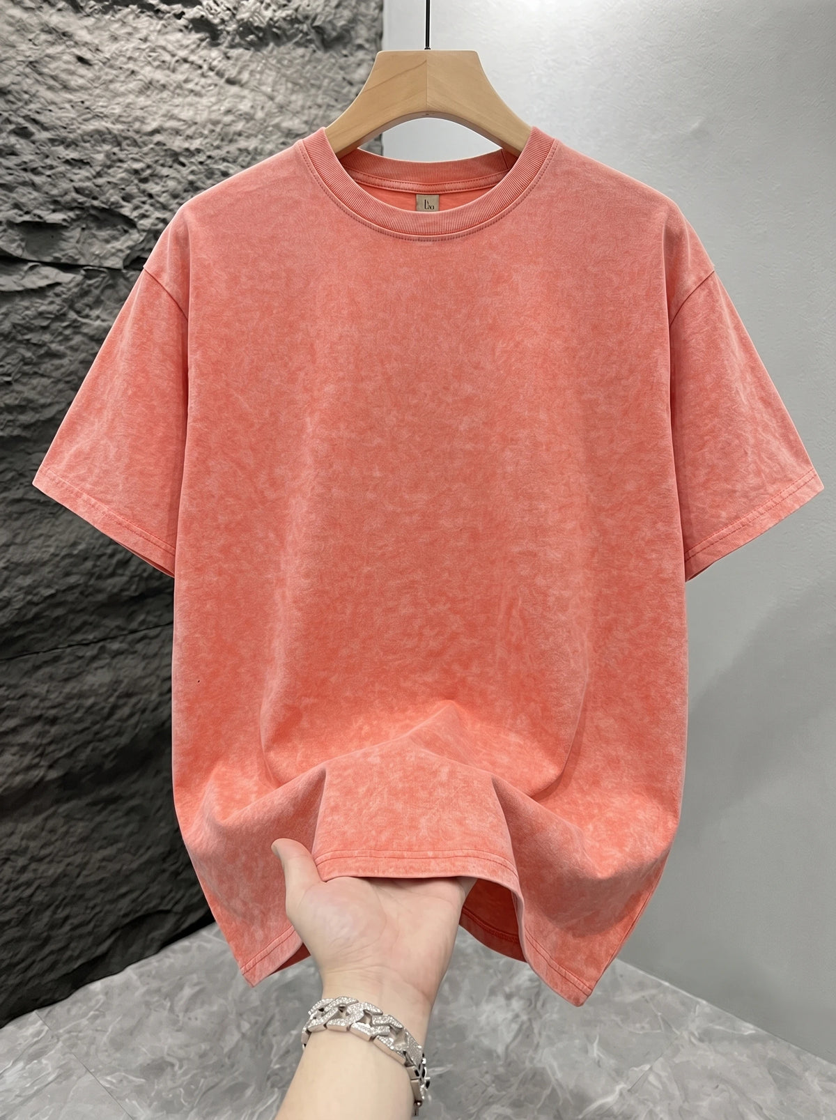 Men Vintage Acid Washed T-shirt Solid Color Mineral Wash Blank Graphic Tee Oversized Loose Short Sleeve Unisex Hip Hop Streetwear Tops