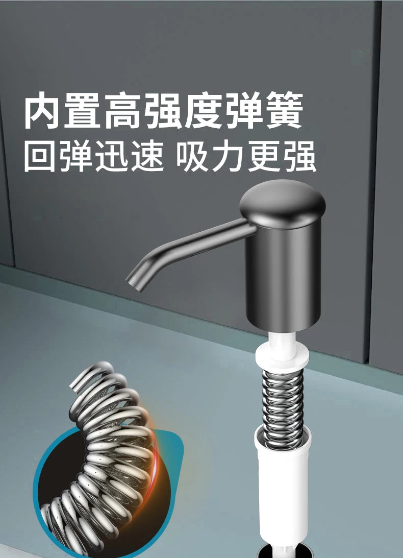 Kitchen Counrtertop Dishes Dispenser with Extention Tube Hand Press Soap Liquid Pump Plastic Soap Dispenser for Sink Accessories