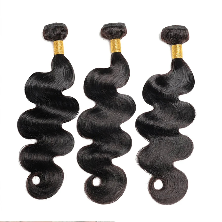 Body Wave Bundles Natural Black Human Hair Brazilian Hair Weave Bundles Human Hair Extensions 1 3 4 PCS Bundles