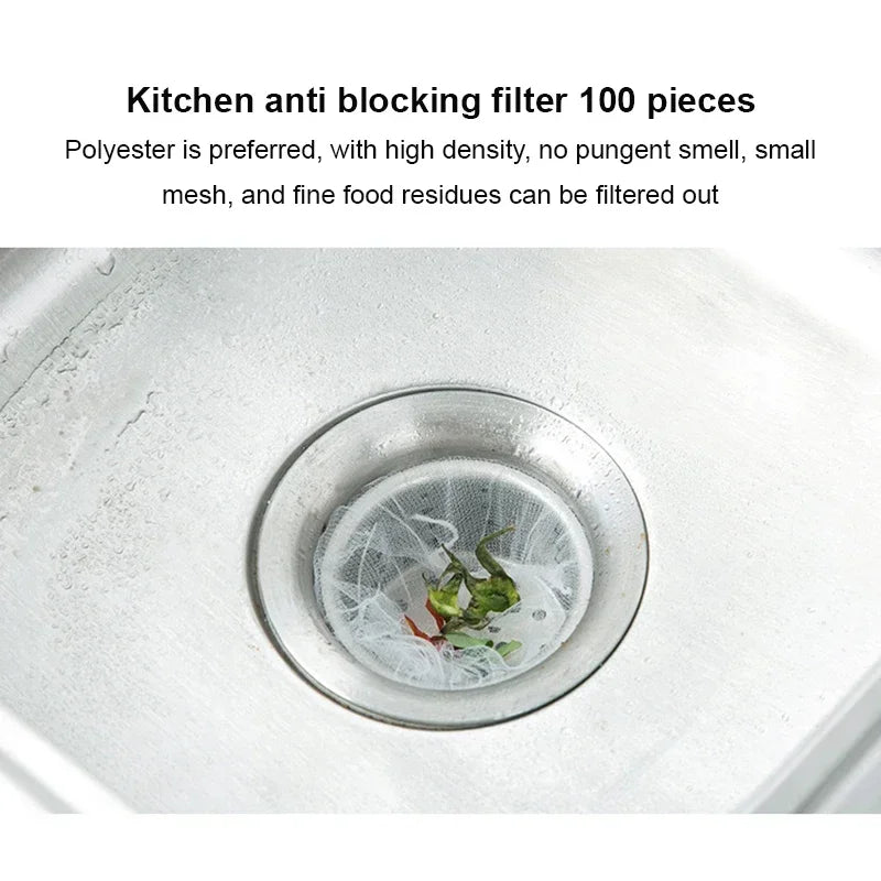 Disposable Sink Filter Mesh Bags Anti-blocking Garbage Bag Nets Disposable Floor Drain Mesh Bag Kitchen Accessories VIE LENTE