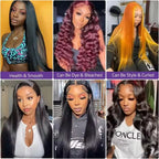 36 40 Inch 200 Density Frontal Wig For Black Women Brazilian Wigs Human Hair 5x5 Bone Straight HD Transparent Lace Front Wigs