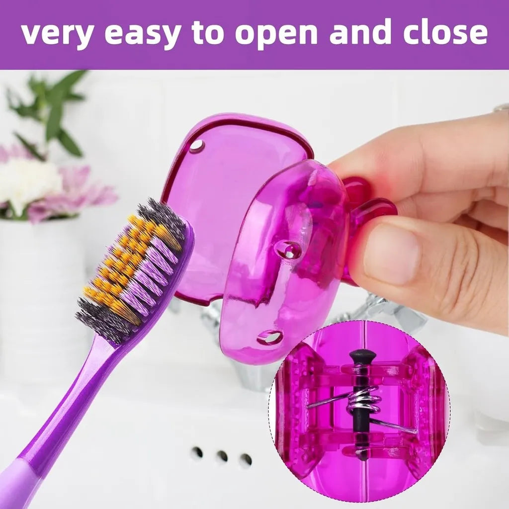 2/4Pcs Travel Toothbrush Toothbrush Protector Cap Brush Pod Case Portable Plastic Clip for Home Travel, Camping, School, Busines