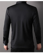 High Elastic Seamless Shirts Men Long Sleeve Muscle Sports Shirt European Size No Ironing Business Professional Workwear Causal