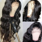 Black Body Wave Brazilian Human Hair Wigs Pre Plucked Hairline Hd Transparent Lace Front Wig 13x4 13X6 HD Lace Frontal Wig