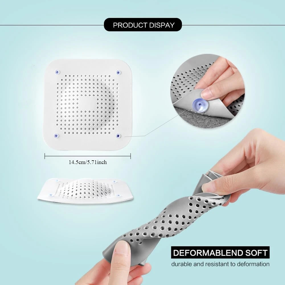 Shower Hair Catcher, Kitchen Sink Drain Protector, Silicone Drain Cover with Suction Cup, Strainers for Bathroom, Bathtub, Basin