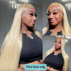 613 Blonde Lace Front Wig Human Hair 13X6 Hd Lace Frontal Wig 13X4 Straight Lace Front Wigs 4X4 Closure Wig For Women 30 38 Inch