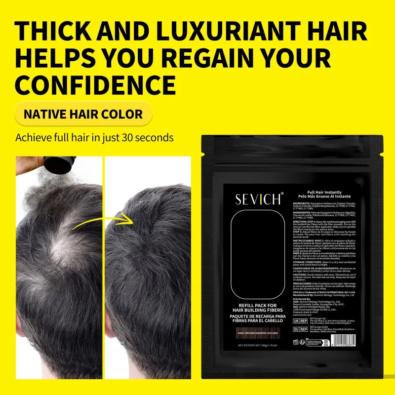 100g Hair Building Fibers Keratin Hair Fibers Powder Instant Hair Fiber Spray Refill Bag Bald Extension Care Thickening Product