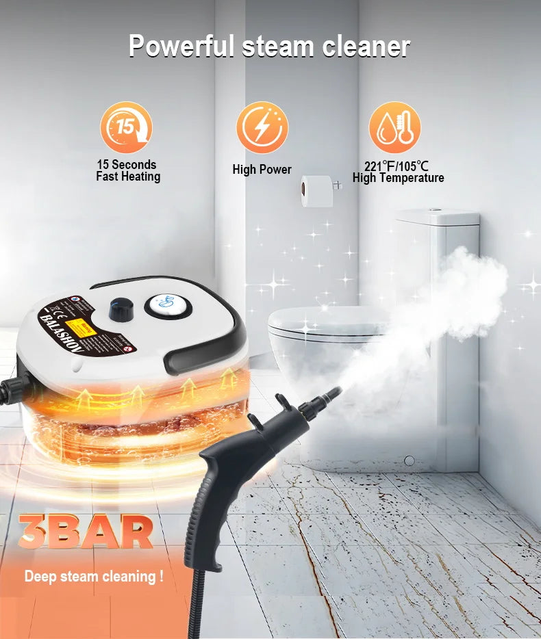 Pressure Steam Cleaner Portable Handheld Cleaner Air Conditioner Kitchen Car Hood Steam Cleaning Machine Household High