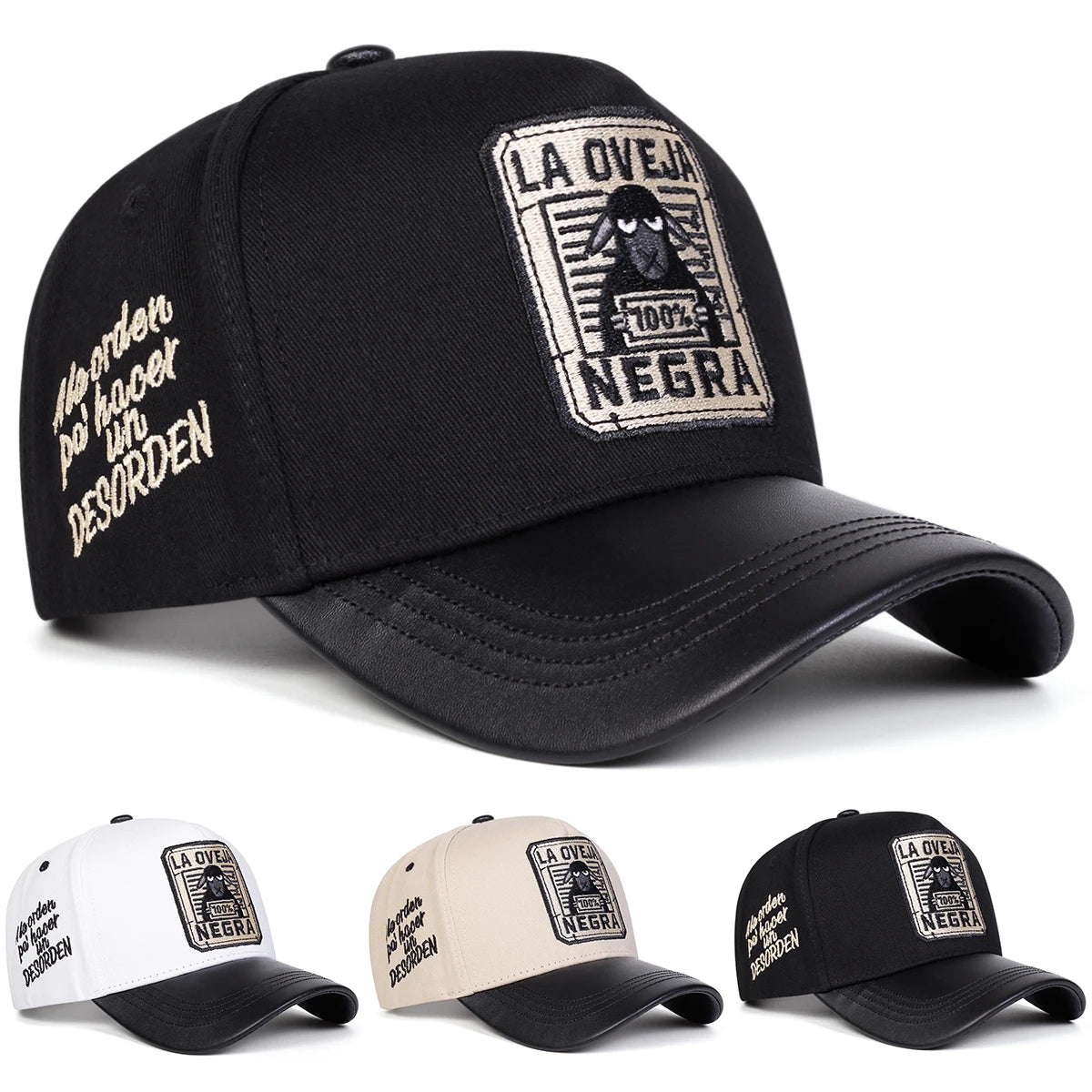 Unisex LA OVEJA NEGRA Letter Embroidery Baseball Caps Spring and Autumn Outdoor Adjustable Casual Hats Sunscreen Hat Sports Cap