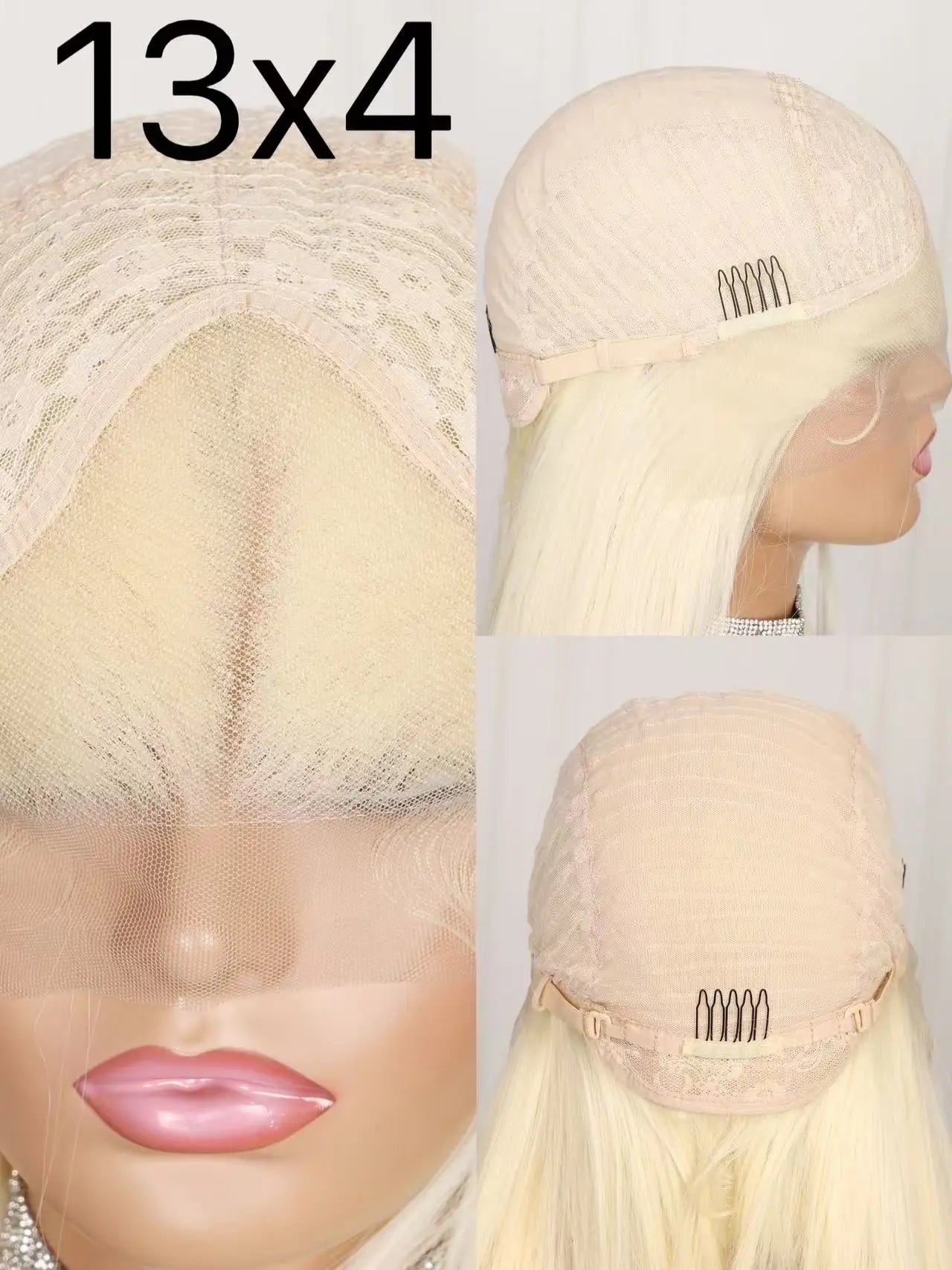 613 Honey Blonde Color Short Bob Straight 13X4 Full HD Lace Frontal Wig For Women Preplucked Bleach Knots Cosplay Daily Party