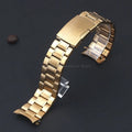 Curved End Watchband Men Women Metal Bracelets 20mm 22mm Stainless Steel Sport Strap Universal Replacement Wristband Accessories