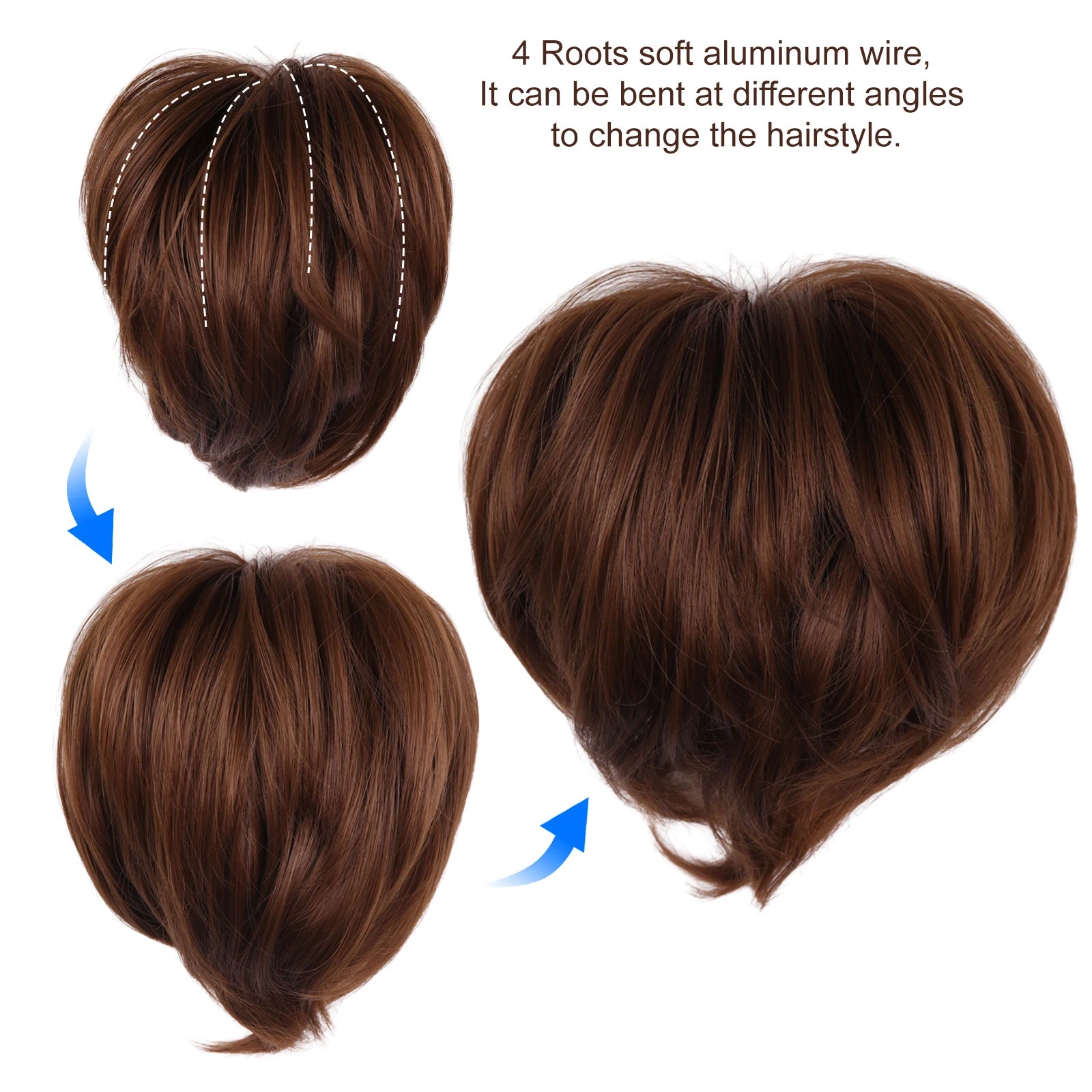 10Inch Synthetic Claw Clip In Ponytail Extensions Diy Adjustable Style Short Straight Claw Ponytail Hair Bun Heat-Resistant
