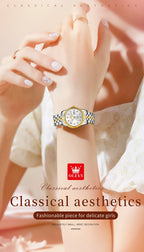 OLEVS 5526 Women Watch Diamond Scale Quartz Fashion Ladies Wrist Watches Date Waterproof Luminous Luxury Dress Watch For Women