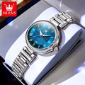 OLEVS Elegant Fashion Women's Watches Luxury Brand Quartz Watch for Ladies Waterproof Stainless Steel Luminous Date Wristwatch