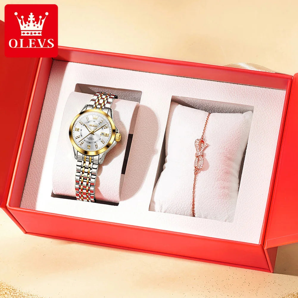 OLEVS 3620 Womens Watches Original Brand Elegant Fashion Quartz Wirtwatch For Ladies Waterproof Luminous Diamond Scale Reloj