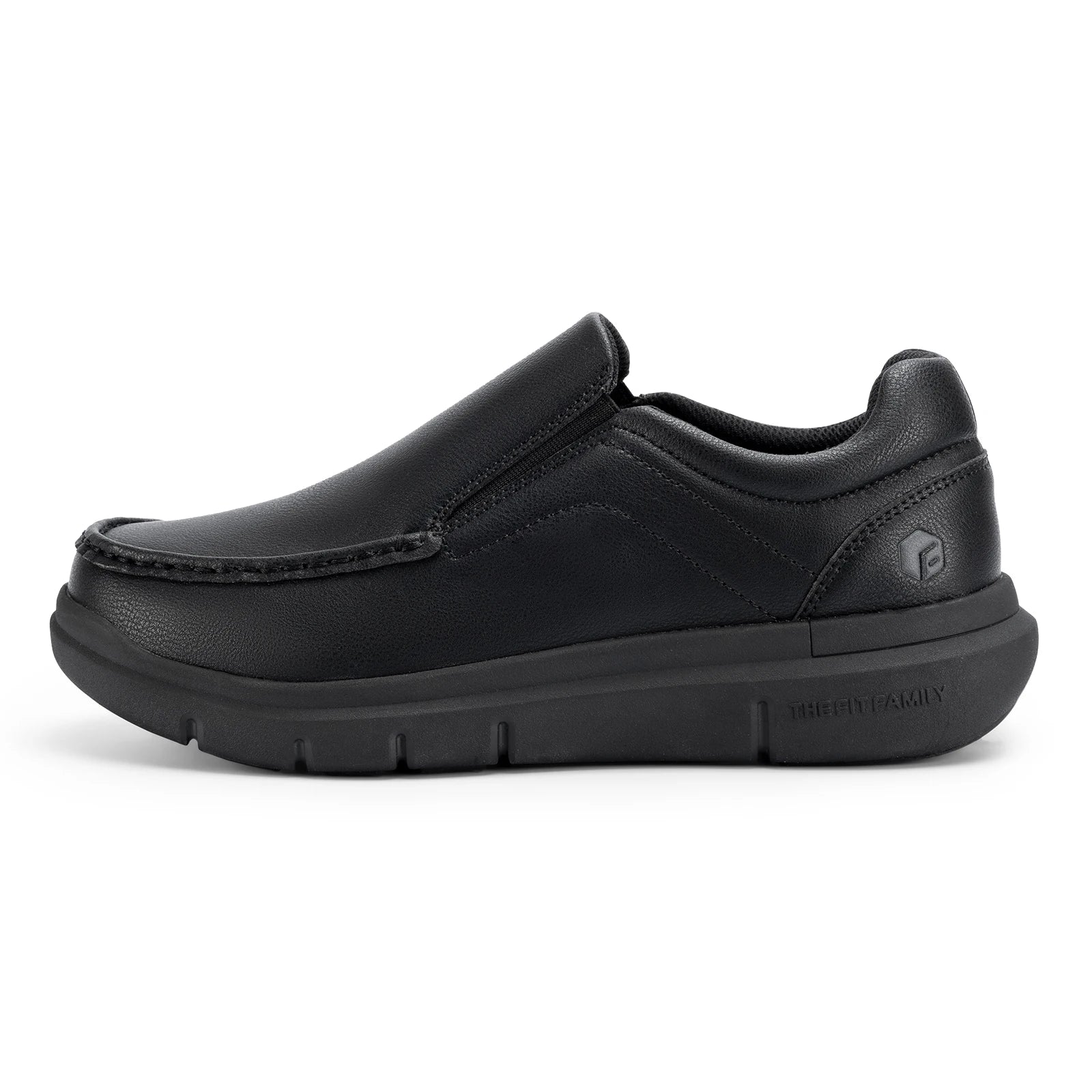 FitVille Men Wide Fit Leather Slip On Casual Loafers, Lightweight Arch Support Walking Shoes, Orthopedic Pain Relief Shoes for Swollen Feet & High Instep
