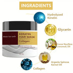 Miracle Hair Mask, Containing Collagen and Keratin - Deeply Nourishing with Coconut Oil - Intense Hydration and Moisturization - Repairs Fine, Thin, Fragile, Dry, and Damaged Hair