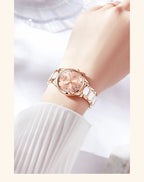 OLEVS 3605 Women's Watches Top Brand Fashion Mechanical Wristwatch Zircon Scale Watch for Ladies Waterproof Chronograph Date