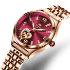 2026 New OLEVS Rose Gold Steel Women's Watches Luxury Brands Automatic Mechanical Watch For Women Fashion reloj para mujer