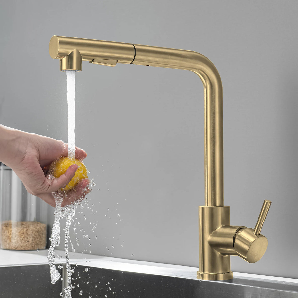 Black Pull Out Kitchen Sink Faucet Deck Mounted Stream Sprayer Kitchen Mixer Tap Bathroom Kitchen Hot Cold Tap