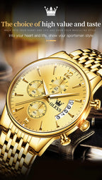 OLEVS Men Watches Top Brand Luxury Watch Waterproof Stainless Steel Men Wristwatch Luminous Quartz Watch Box Gift Set