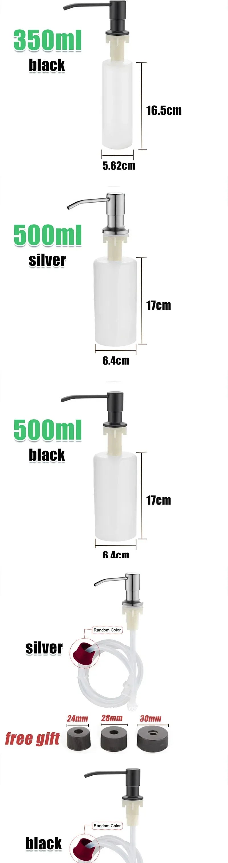 Stainless Steel Liquid Soap Dispenser Pump Kitchen Sink Hand Pressure Liquid Dispenser Kitchen Hardware Accessories