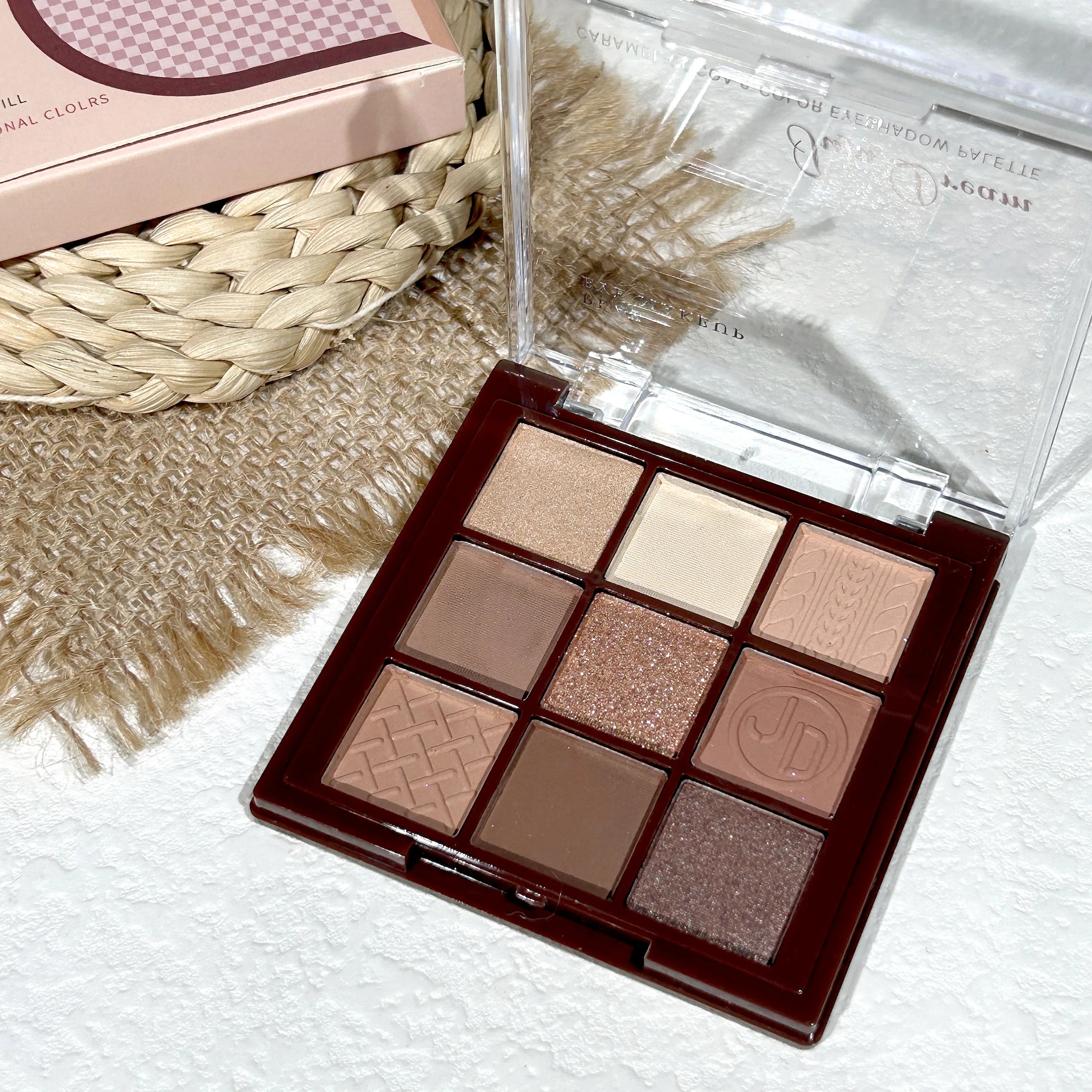 Chocolate Brown Eyeshadow Palette 9 Shades Matte Shimmer Long Wearing Cruelty Free Makeup