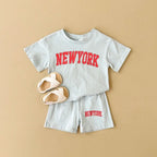 2PCS Newborn Baby Boys Clothes T-shirt+Shorts Set Letter Printed Sports Set Summer New Baby Girl Infant Outfit Set