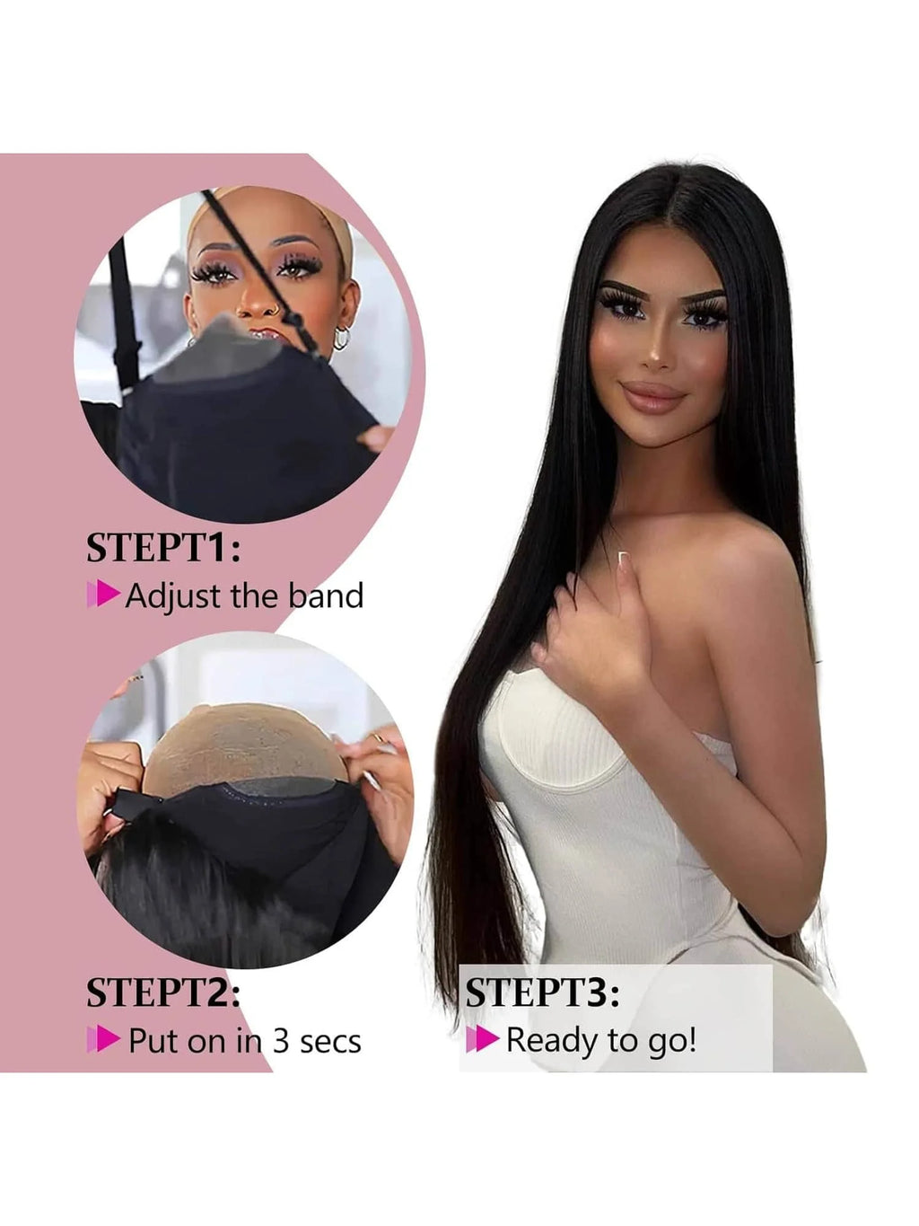 Virgin Straight Human Hair Lace Front Wigs 38 40 Inch 13x4 HD Transparent Lace 250 Density Pre Plucked Natural Color Straight Wigs For Black Women