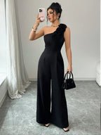Elegant Women's Bodycon Jumpsuit, Sleeveless Backless Design, High Waist Ruched Detailing, Perfect for Parties & Events