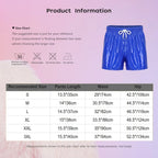 Men's Swimsuit Shiny Boxer Shorts Drawstring Waist Athletic Bottoms Elastic Waistband Built-in Briefs Swimming Trunks Swimwear