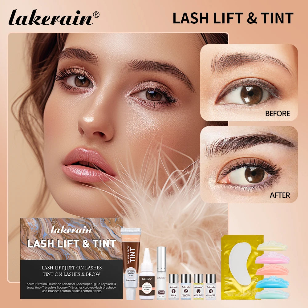 Lash Fast Lift And Tint Kit Professional Eyelash Perm Kit 2 in 1 Lashes Tint Brow Lashes Tint Brow Dye Eyes Makeup Tools